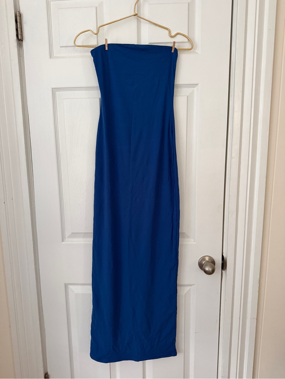 SKIMS Strapless Royal Blue Maxi Dress